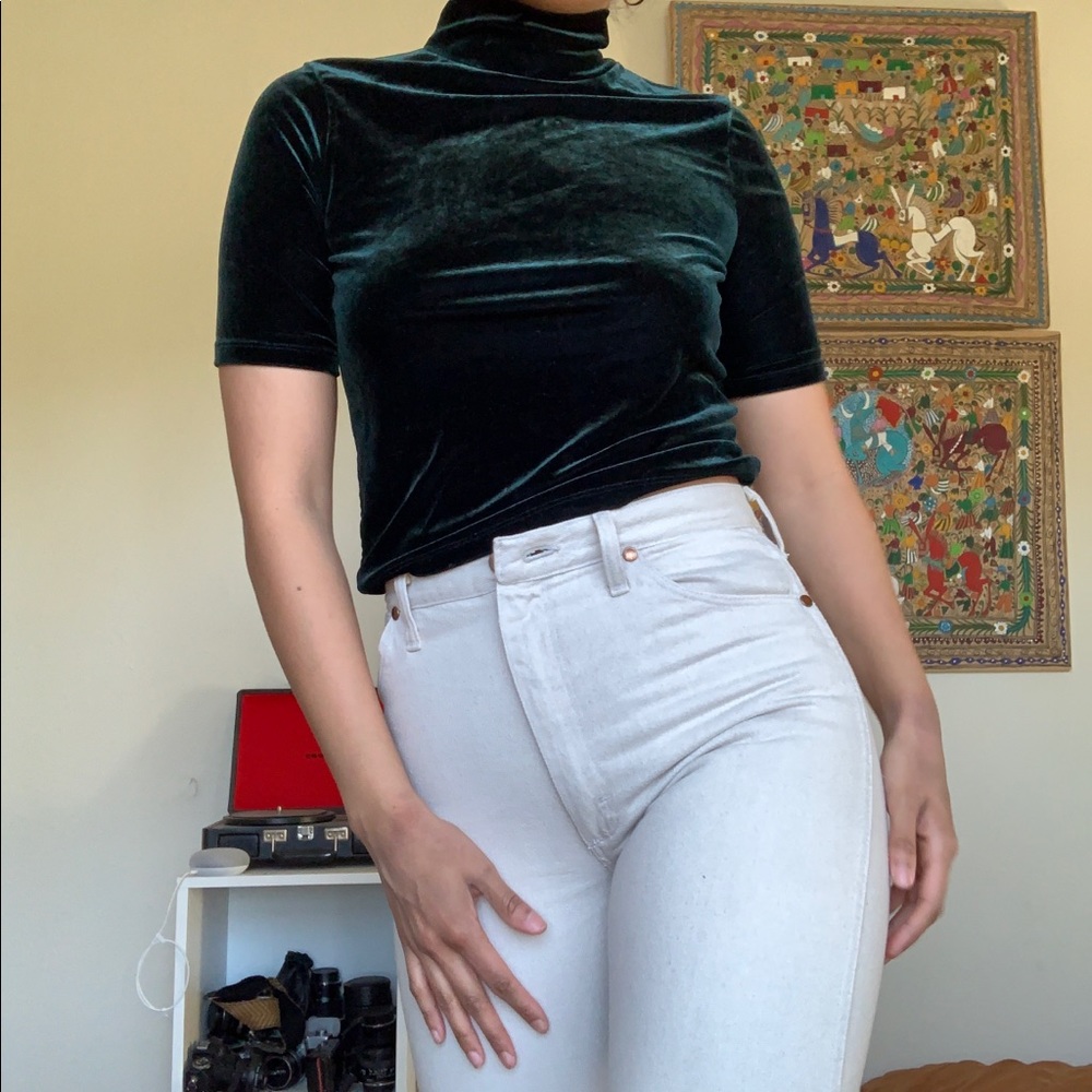 Velvet Green Turtleneck